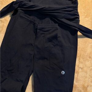 Lululemon black tie waist leggings